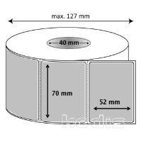 Rola etichete autocolante 70 x 52 mm dreptunghi D40 poliester ,argintiu, 1000 buc/rola (C1x070052)