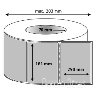Rola etichete autocolante 105 x 250 mm dreptunghi D76 poliester ,argintiu, 500 buc/rola (C2x105250)