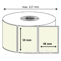 Rola etichete autocolante 50 x 48 mm dreptunghi D40 polipropilena ,alb perlat, 1000 buc/rola (41x050048)