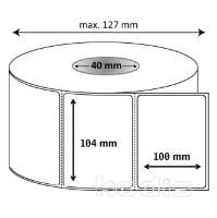 Rola etichete autocolante 104 x 100 mm dreptunghi D40 hartie termica ,alb mat, 500 buc/rola (21x104100)