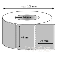 Rola etichete autocolante 40 x 72 mm dreptunghi D76 poliester ,argintiu, 2500 buc/rola (C2x040072)