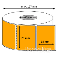 Rola etichete autocolante 76 x 18 mm dreptunghi D40 hartie ,orange, 2000 buc/rola (L1x076018)