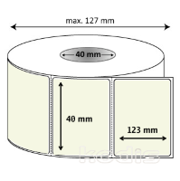 Rola etichete autocolante 40 x 123 mm dreptunghi D40 polipropilena ,alb perlat, 500 buc/rola (41x040123)