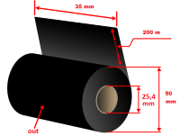 Ribon negru TX200 35mm x 200m OUT (TX0350200)