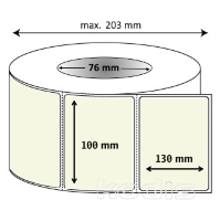 Rola etichete autocolante 100 x 130 mm dreptunghi D76 polipropilena ,alb perlat, 1200 buc/rola (42x100130)
