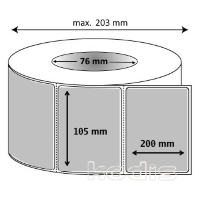 Rola etichete autocolante 105 x 200 mm dreptunghi D76 poliester ,argintiu, 900 buc/rola (C2x105200)