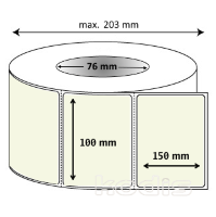 Rola etichete autocolante 100 x 150 mm dreptunghi D76 polipropilena ,alb perlat, 1200 buc/rola (42x100150)