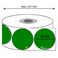 Rola etichete autocolante 60 x 60 mm rotund D40 hartie ,verde, 1000 buc/rola (D7x060060)
