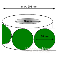 Rola etichete autocolante 60 x 60 mm rotund D76 hartie ,verde, 3000 buc/rola (D8x060060)